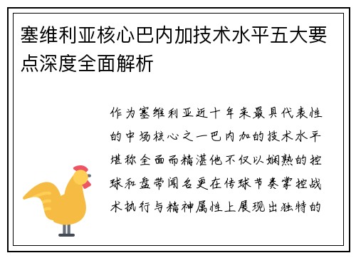 塞维利亚核心巴内加技术水平五大要点深度全面解析